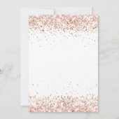 70. Rose Goldballons, weiße Glitzern Einladung (Rückseite)