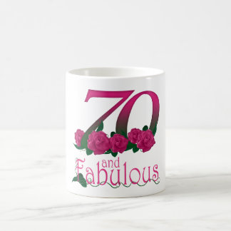 70. Rosen-Blumen-Tasse des Geburtstages 70 rosa Kaffeetasse