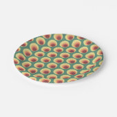 70’s Retro Inspirred Circle Pattern Pappteller (Schrägansicht)