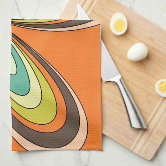 70’s retro spring hippie flower power geschirrtuch (Viertel Falte)