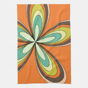 70’s retro spring hippie flower power geschirrtuch