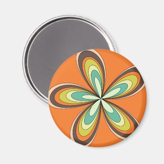 70’s retro spring hippie flower power magnet (Vorderseite/Rückseite)