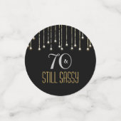 70 Sassy Black Silver Gold String Lichter Geburtst Konfetti (Klein Vorderseite)