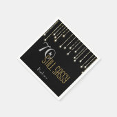 70 Sassy Black Silver Gold String Lichter Geburtst Serviette (Ecke)