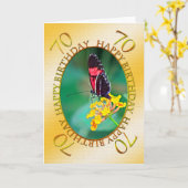 70. Schmetterling und Blume Geburtstagskarte Karte (Gelbe Blume)