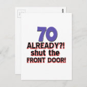 70 Schon ?! Schließe die Eingangstür! Postkarte (Vorne/Hinten)