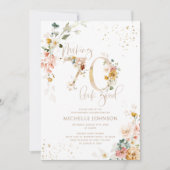 70 sehen gut aus, rosa Gold, botanischer Geburtsta Einladung (Vorderseite)