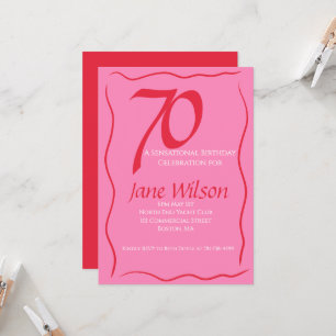 70 & Sensationell Rosa und Safran-Geburtstag Einladung