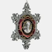 70. Seventieth Gold Ruby Diamonds Foto Frame Schneeflocken Zinn-Ornament (Links)