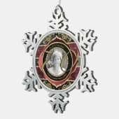 70. Seventieth Gold Ruby Diamonds Foto Frame Schneeflocken Zinn-Ornament (Rechts)