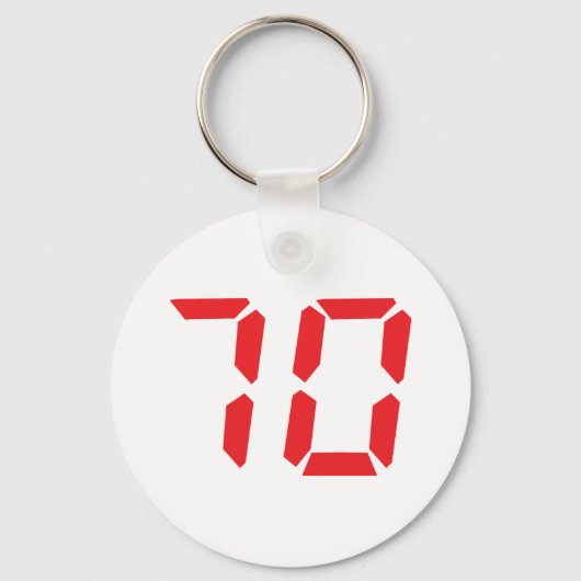 70 siebziges rotes Wecker digitale Nummer Schlüsselanhänger (Vorderseite)