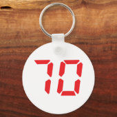 70 siebziges rotes Wecker digitale Nummer Schlüsselanhänger (Vorderseite)