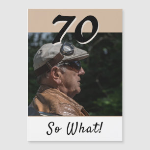 70 So was Beige Modern 70. Geburtstag Magnet-Karte Magnetkarte