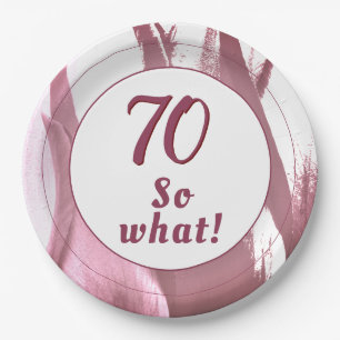 70 so Was Burgund Tulip 70. Geburtstag Floral Pappteller