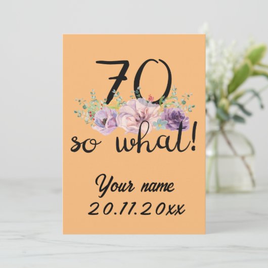 70 So was - Funny 70. Geburtstag Einladung (Stehend Vorderseite)