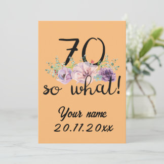 70 So was - Funny 70. Geburtstag Einladung