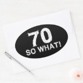 70 So was - Funny 70. Geburtstag Ovaler Aufkleber (Umschlag)