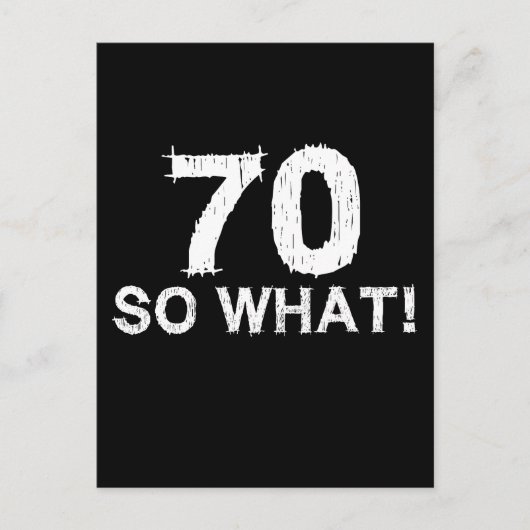 70 So was - Funny 70. Geburtstag Postkarte (Vorderseite)