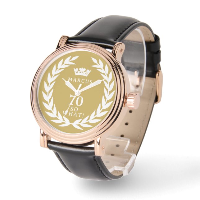 70 So, was Funny Laurel Wreath Crown 70. Geburtsta Armbanduhr (Winkel)