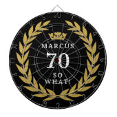 70 So, was Funny Laurel Wreath Crown 70. Geburtsta Dartscheibe (vorne)