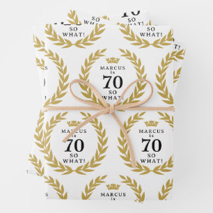 70 So, was Funny Laurel Wreath Crown 70. Geburtsta Geschenkpapier Set