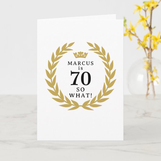 70 So, was Funny Laurel Wreath Crown 70. Geburtsta Karte (Gelbe Blume)