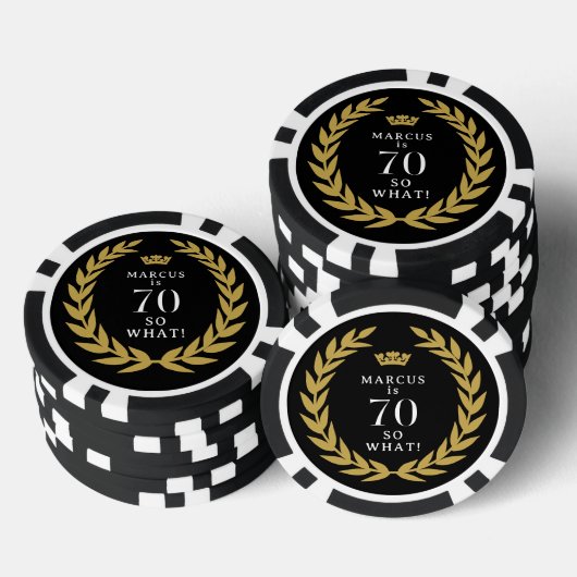 70 So, was Funny Laurel Wreath Crown 70. Geburtsta Pokerchips (Stapel)