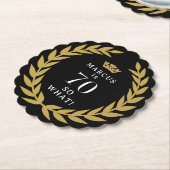70 So, was Funny Laurel Wreath Crown 70. Geburtsta Untersetzer (angewinkelt)