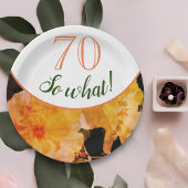 70 So, was gelbe Rose Blumenfreude am 70. Geburtst Pappteller
