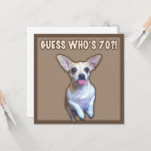 70. Spaß zum Geburtstag (Hund) Karte (Vorderseite/Rückseite Beispiel)