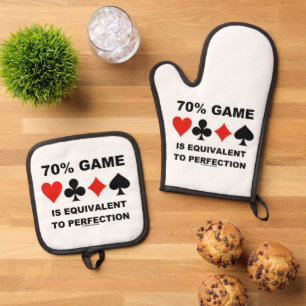 70% Spiel entspricht Perfection Bridge Spaß Ofenhandschuh & Topflappen-Set