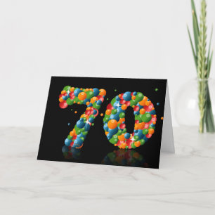 70 th birthday with numbers formed from balls karte