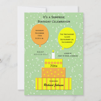 70. Überraschung Birthday Party Einladung