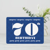 70. ÜBERRASCHUNG blaues und weißes Einladung (Stehend Vorderseite)