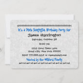 70. ÜBERRASCHUNG blaues und weißes Einladung (Rückseite)