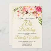 70. Überraschung Geburtstag Frauen Geburtstag Einladung (Vorne/Hinten)