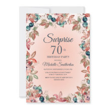 70. Überraschung Geburtstag Frauen Rosa Aquamarine