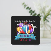 70. ÜBERRASCHUNG Geburtstagsballons Vorlage (Stehend Vorderseite)