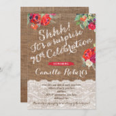 70. Überraschung Geburtstagskarte, Rote Grüne Einladung (Vorne/Hinten)