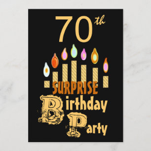 70. ÜBERRASCHUNG Geburtstagsparty Einladung - GOLD