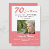 70. Überraschung Geburtstagsparty Foto Einladungsk (Vorne/Hinten)