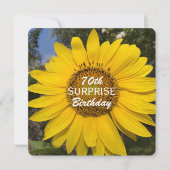 70. Überraschung Geburtstagsparty Sonnenblumen Ein Einladung (Vorderseite)