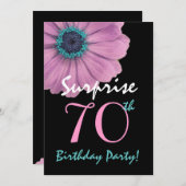 70. Überraschungs-Geburtstags-hübsches rosa Einladung (Vorne/Hinten)