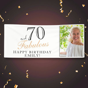 70 und Fabelhaft Elegantes 70. Geburtstagsfoto Banner