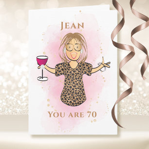 70 und Fabelhaft Lustige Dame 70. Geburtstag Carto Karte