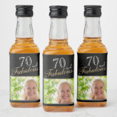 70 und fabelhafte Elegant Black Foto 70. Geburtsta Alkoholflaschenetikett (Flaschen)