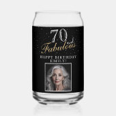70 und fabelhafte Elegant Black Foto 70. Geburtsta Dosenglas (Rückseite)