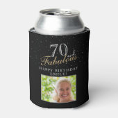 70 und fabelhafte Elegant Black Foto 70. Geburtsta Dosenkühler (Kanne Vorderseite)