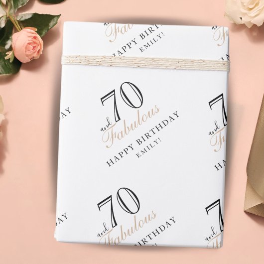 70 und fabelhafte Elegant Frauen 70. Geburtstag Geschenkpapier