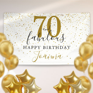 70 und fabelhafte Geburtstag Elegant Gold und Schw Banner